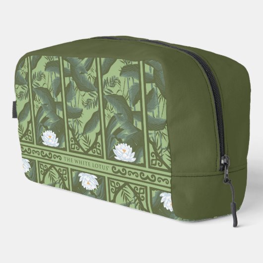 Botanisches Lotus-Muster - Der weiße Lotus Waschbeutel (Rechte Ecke)