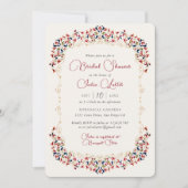 Botanisches Luxus-Floral-Paisley-Brautparty Einladung (Vorderseite)