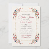 Botanisches Luxus-Floral-Paisley-Brautparty Einladung (Vorderseite)