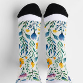 Botanisches mehrfarbiges Muster Socken (Oben)