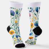 Botanisches mehrfarbiges Muster Socken (Gewinkelt)