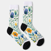 Botanisches mehrfarbiges Muster Socken (Rechts)