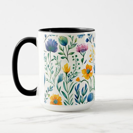 Botanisches mehrfarbiges Muster Tasse (Links)