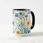 Botanisches mehrfarbiges Muster Tasse (VorderseiteRechts)