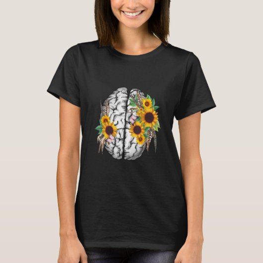 Botanisches menschliches Gehirn psychische Gesundh T-Shirt (Vorderseite)