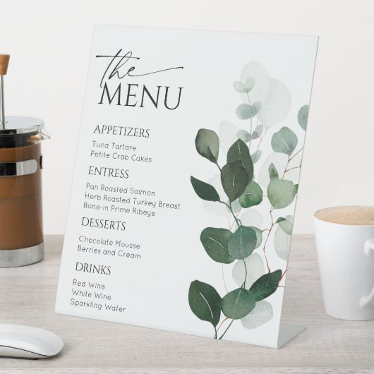 Botanisches Menü-Zeichen, moderner Menüeintrag Sockelschild (In Situ)