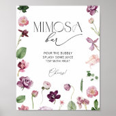 Botanisches Mimosa Bar Drink Zeichen Poster (Vorne)
