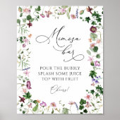 Botanisches Mimosa Bar Drink Zeichen Poster (Vorne)