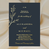 Botanisches Minimalistisches Karkohlemonogramm Folieneinladung