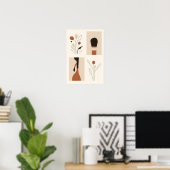 Botanisches minimalistisches Wandkunst-Set | Abstr Poster (Heimbüro)