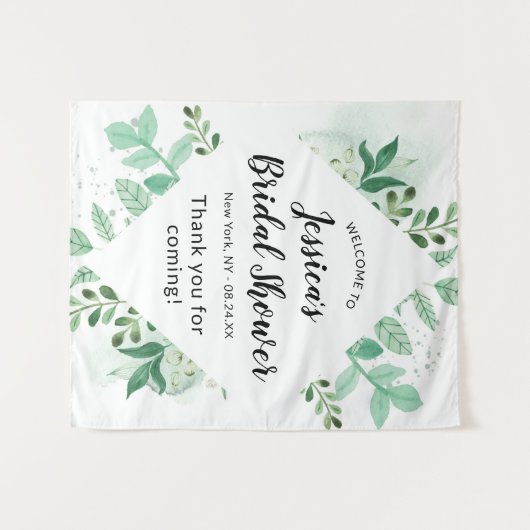 Botanisches Minze-Brautparty aus frischen Blättern Wandteppich (Vorderseite (Horizontal))