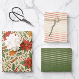 Botanisches Mistletoe Klassisches Blumenmuster Geschenkpapier Set