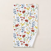 Botanisches Mohn-Daisy-Muster Badhandtuch Set (Handtuch)