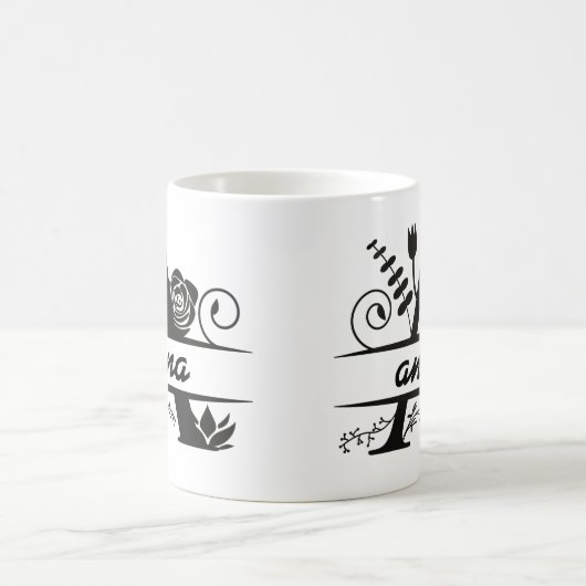 Botanisches Monogramm A " ANNA " Kaffeetasse (Mittel)