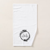 Botanisches Monogramm aus elegantem Schwarz und We Badhandtuch Set (Handtuch)