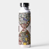 Botanisches Monogramm aus verkettetem Glas Trinkflasche (Links)