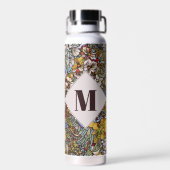 Botanisches Monogramm aus verkettetem Glas Trinkflasche (Rückseite)
