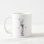 Botanisches Monogramm | Benutzerdefiniertes Textel Kaffeetasse (Links)