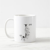 Botanisches Monogramm | Benutzerdefiniertes Textel Kaffeetasse (Links)