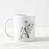 Botanisches Monogramm | Benutzerdefiniertes Textel Kaffeetasse (Links)