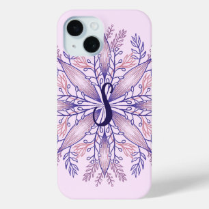 Botanisches Monogramm Cottagecore Boho-Blumenrosa Case-Mate iPhone Hülle