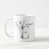 Botanisches Monogramm | Custom Text Elegance Co Kaffeetasse (Links)