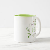 Botanisches Monogramm der eleganten Wildblume Zweifarbige Tasse (VorderseiteRechts)