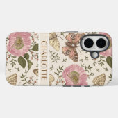 Botanisches Monogramm der modernen trendy Wildblum Case-Mate iPhone Hülle (Rückseite (Horizontal))