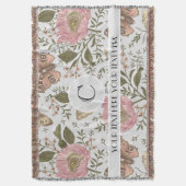 Botanisches Monogramm der modernen trendy Wildblum Decke (Vorderseite Vertikal)
