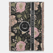 Botanisches Monogramm der modernen trendy Wildblum Decke (Vorderseite Vertikal)
