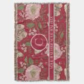 Botanisches Monogramm der modernen trendy Wildblum Decke (Vorderseite Vertikal)