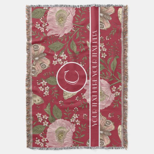 Botanisches Monogramm der modernen trendy Wildblum Decke (Vorderseite Vertikal)