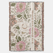 Botanisches Monogramm der modernen trendy Wildblum Decke (Vorderseite Vertikal)