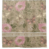 Botanisches Monogramm der modernen trendy Wildblum Duschvorhang (Vorderseite)