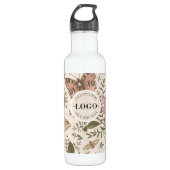 Botanisches Monogramm der modernen trendy Wildblum Edelstahlflasche (Vorderseite)