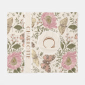 Botanisches Monogramm der modernen trendy Wildblum Fleecedecke (Vorderseite (Horizontal))