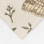 Botanisches Monogramm der modernen trendy Wildblum Fleecedecke (Ecke)