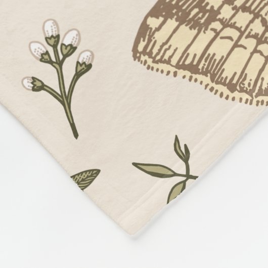 Botanisches Monogramm der modernen trendy Wildblum Fleecedecke (Ecke)