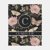 Botanisches Monogramm der modernen trendy Wildblum Fleecedecke (Vorderseite)