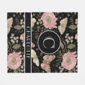 Botanisches Monogramm der modernen trendy Wildblum Fleecedecke (Vorderseite (Horizontal))