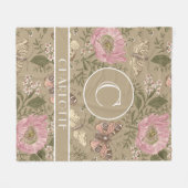 Botanisches Monogramm der modernen trendy Wildblum Fleecedecke (Vorderseite (Horizontal))