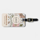 Botanisches Monogramm der modernen trendy Wildblum Gepäckanhänger (Vorderseite horizontal)