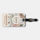 Botanisches Monogramm der modernen trendy Wildblum Gepäckanhänger (Rückseite horizontal)