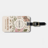 Botanisches Monogramm der modernen trendy Wildblum Gepäckanhänger (Vorderseite horizontal)