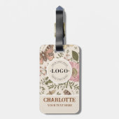 Botanisches Monogramm der modernen trendy Wildblum Gepäckanhänger (Rückseite vertikal)