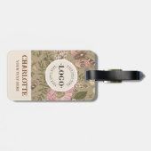 Botanisches Monogramm der modernen trendy Wildblum Gepäckanhänger (Rückseite horizontal)