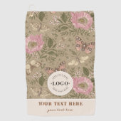 Botanisches Monogramm der modernen trendy Wildblum Golfhandtuch (Vorderseite)