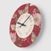 Botanisches Monogramm der modernen trendy Wildblum Große Wanduhr (Winkel)