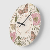 Botanisches Monogramm der modernen trendy Wildblum Große Wanduhr (Winkel)