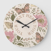 Botanisches Monogramm der modernen trendy Wildblum Große Wanduhr (Vorderseite)